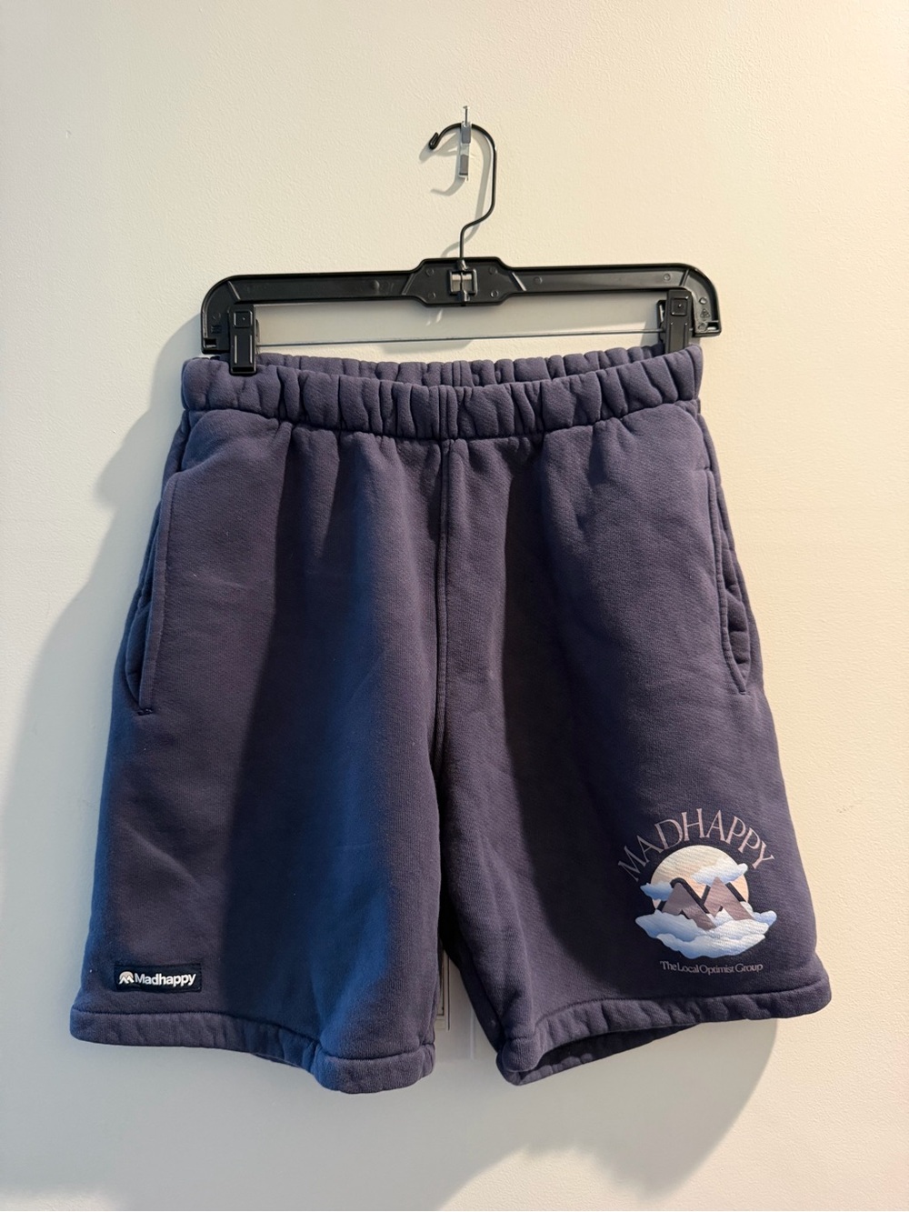 Madhappy Deep Navy Fleece Shorts with Logo